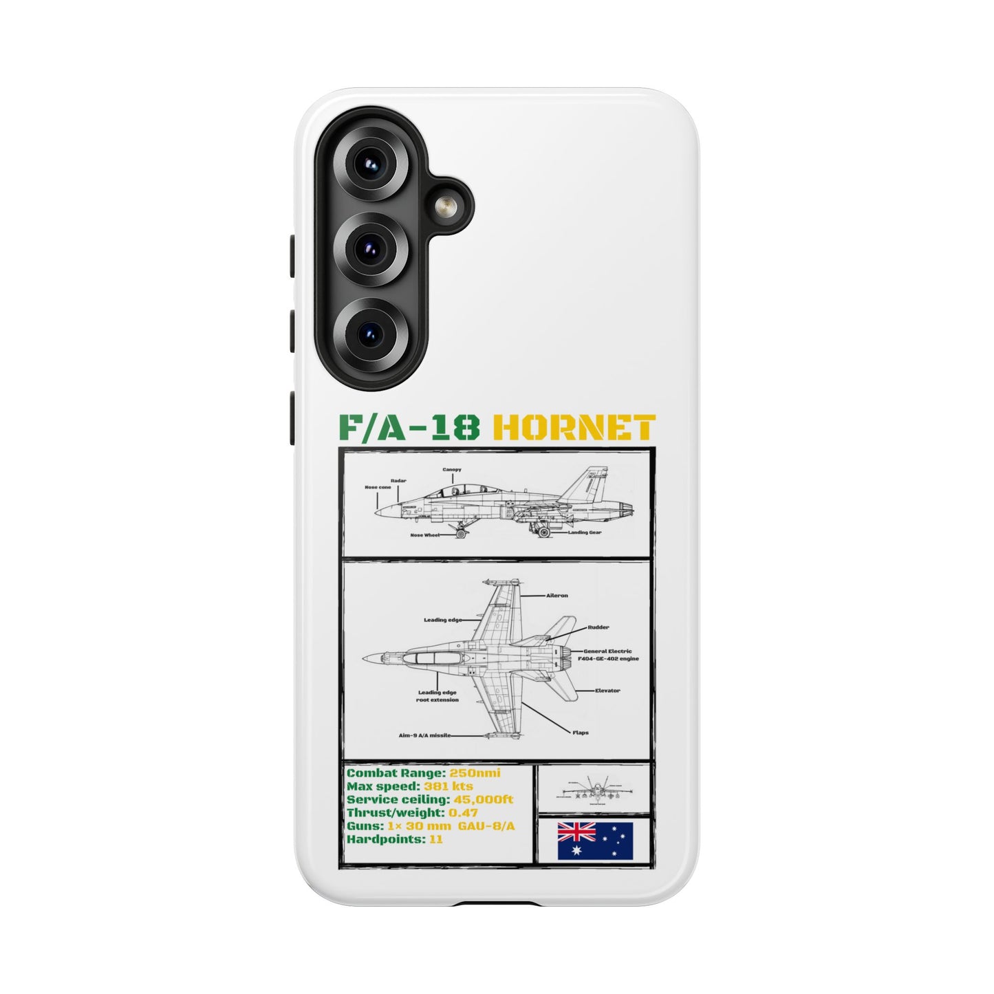F/A-18 Hornet Schematic edition phone case (RAAF Colour-Way)