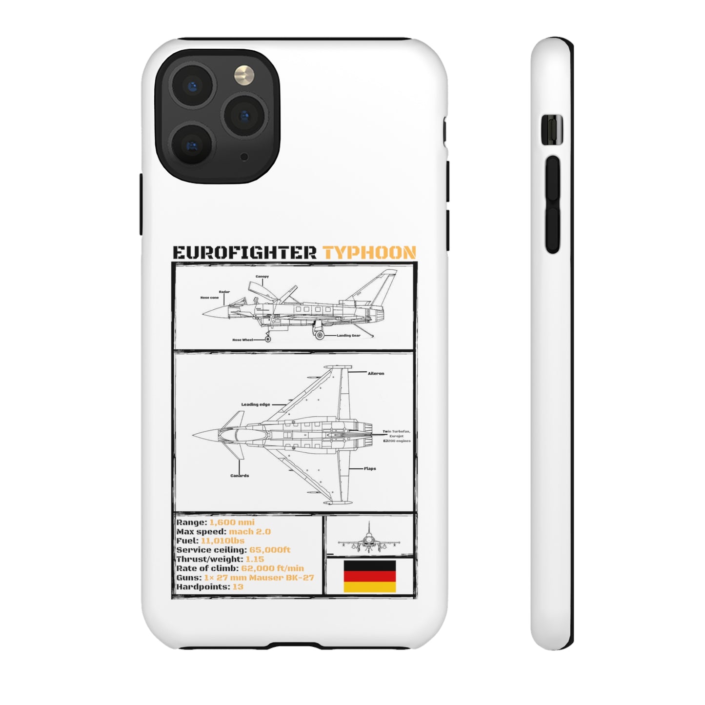 Eurofighter Typhoon Rigid Phone Case (Luftwaffe colour-ways)