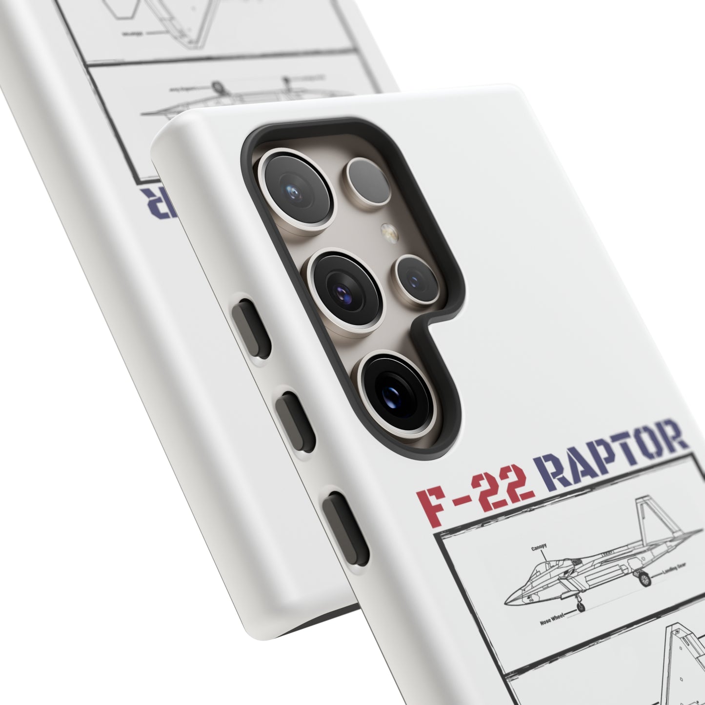 F-22 Raptor schematic rigid Phone Case (USAF colour-ways)