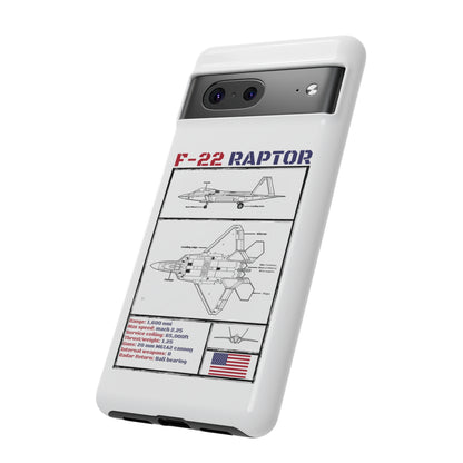 F-22 Raptor schematic rigid Phone Case (USAF colour-ways)