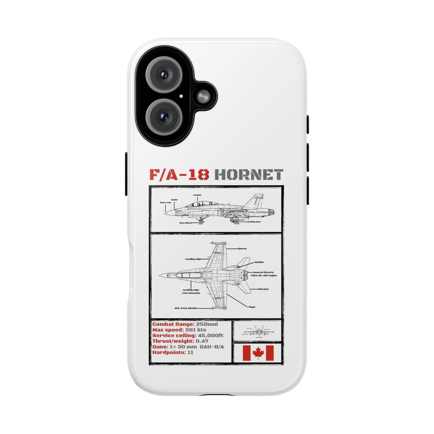 F/A-18 Hornet Schematic edition phone case (RCAF Colour-Way)