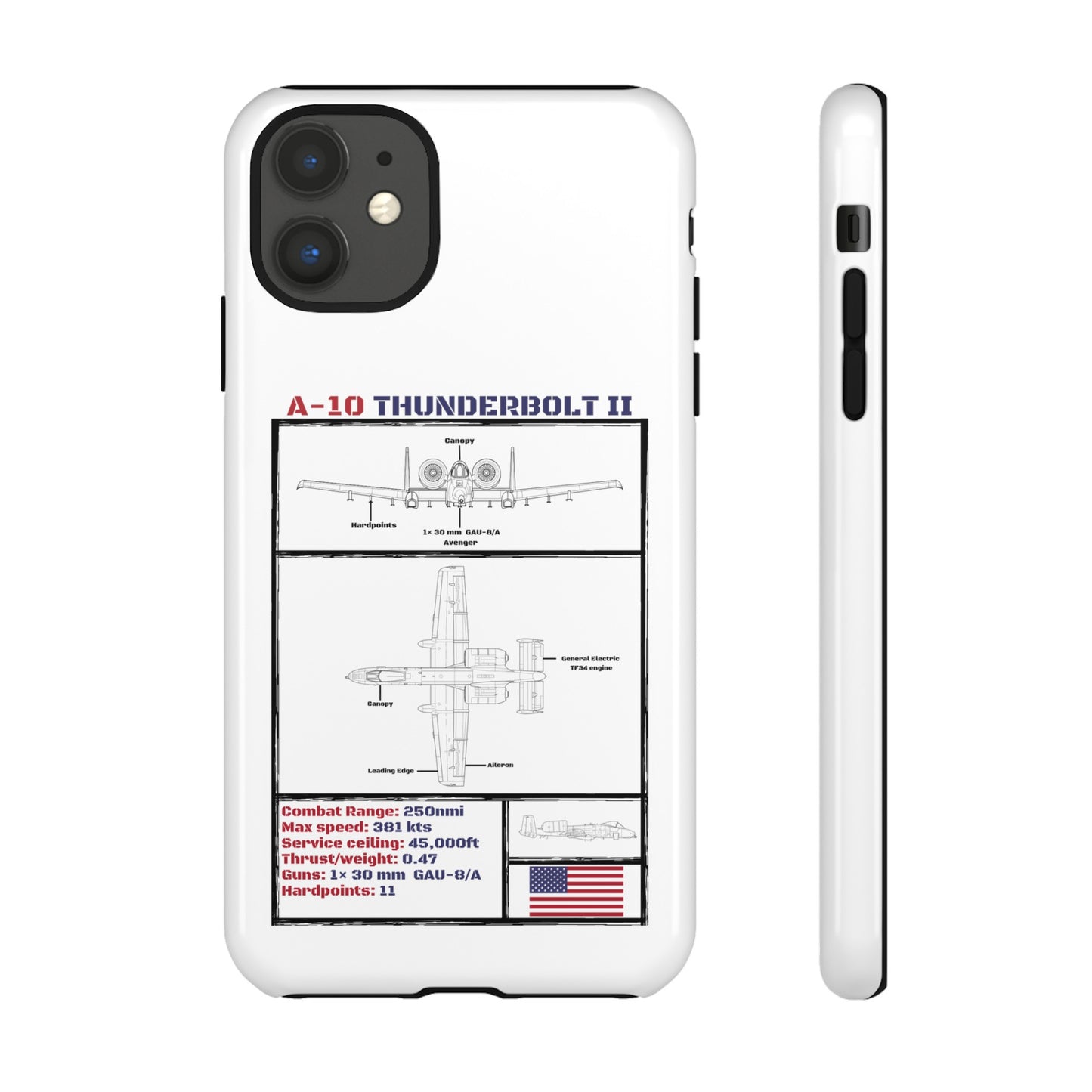 A-10 Schematic Rigid Phone Case (USAF colour-ways)