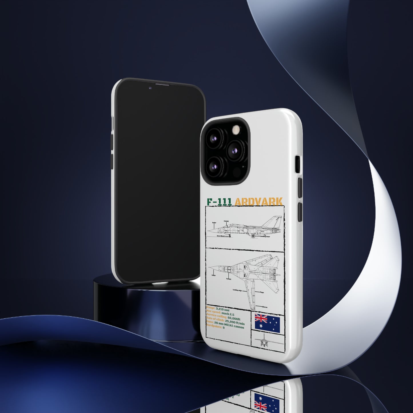 F111 Aardvark  Schematic Durable Phone Case (RAAF colouways)