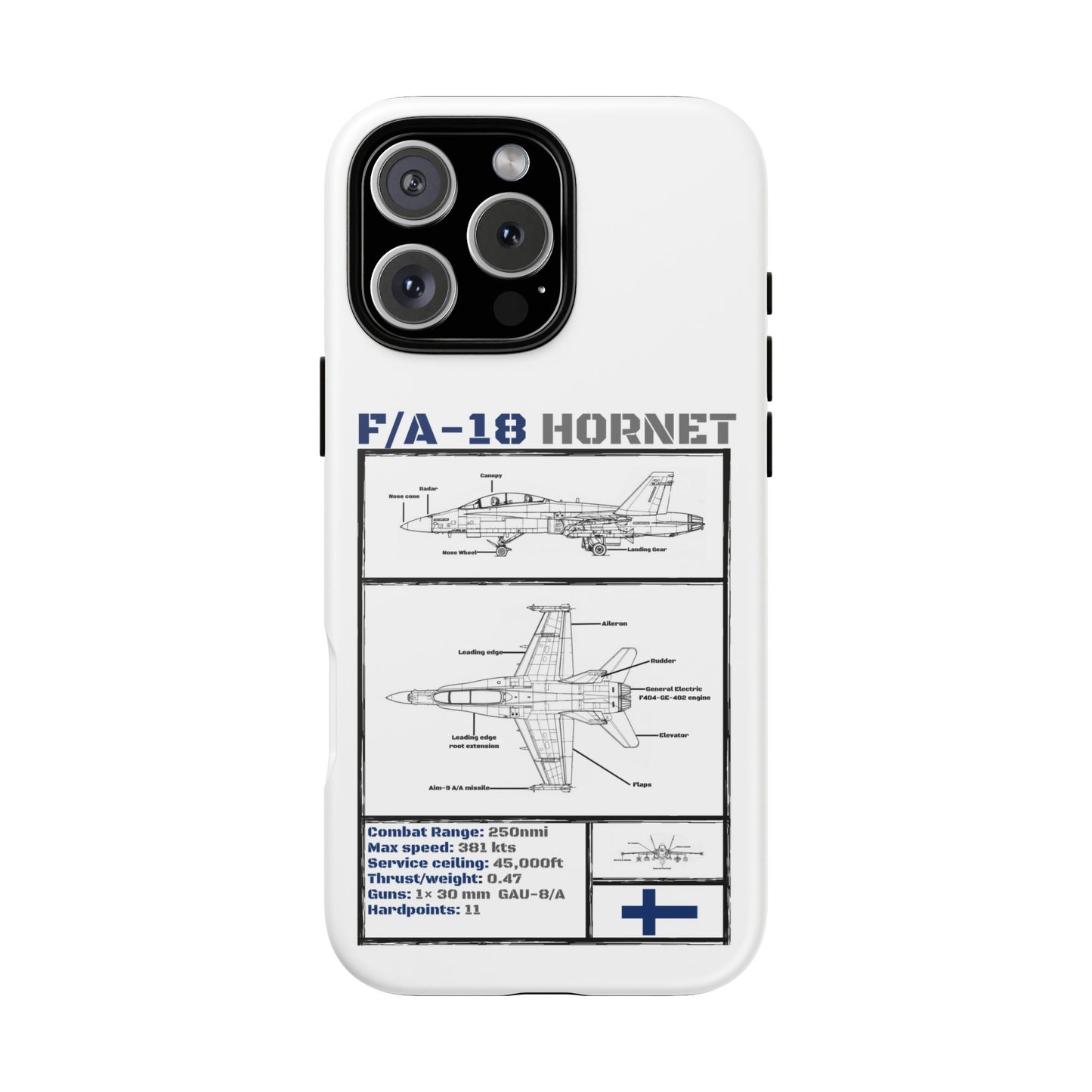F/A-18 Hornet Schematic edition phone case (FAF Colour-Way)