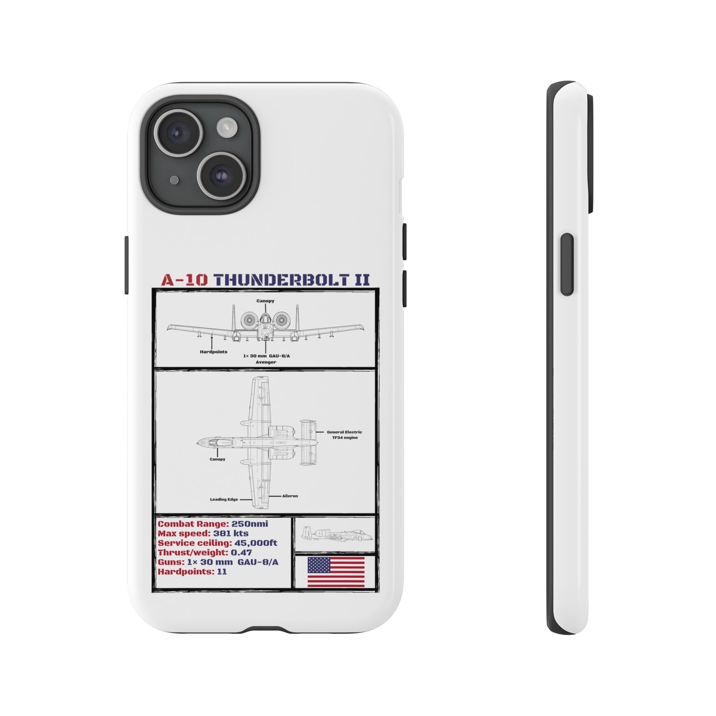 A-10 Schematic Rigid Phone Case (USAF colour-ways)