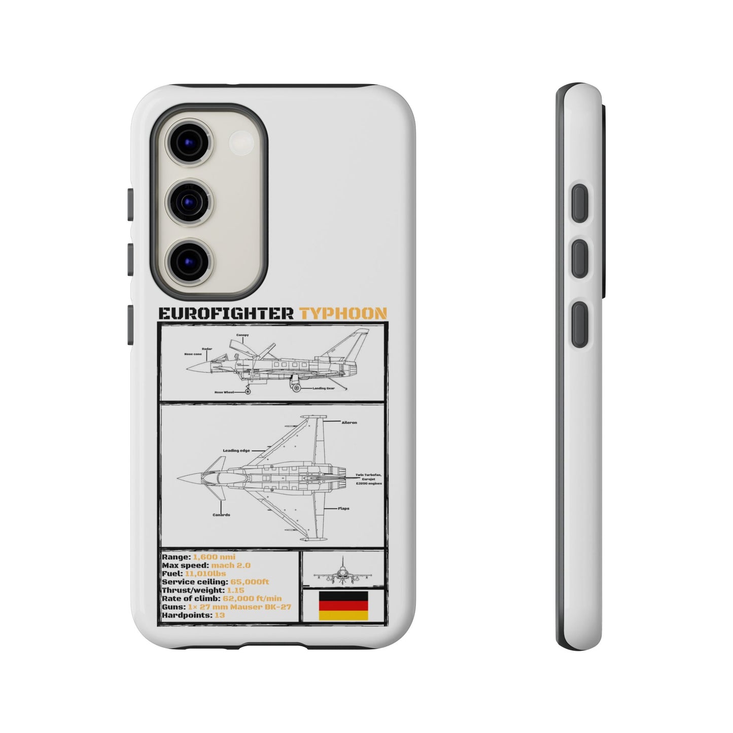 Eurofighter typhoon Schematic edition phone case (Luftwaffe Colour-Way)