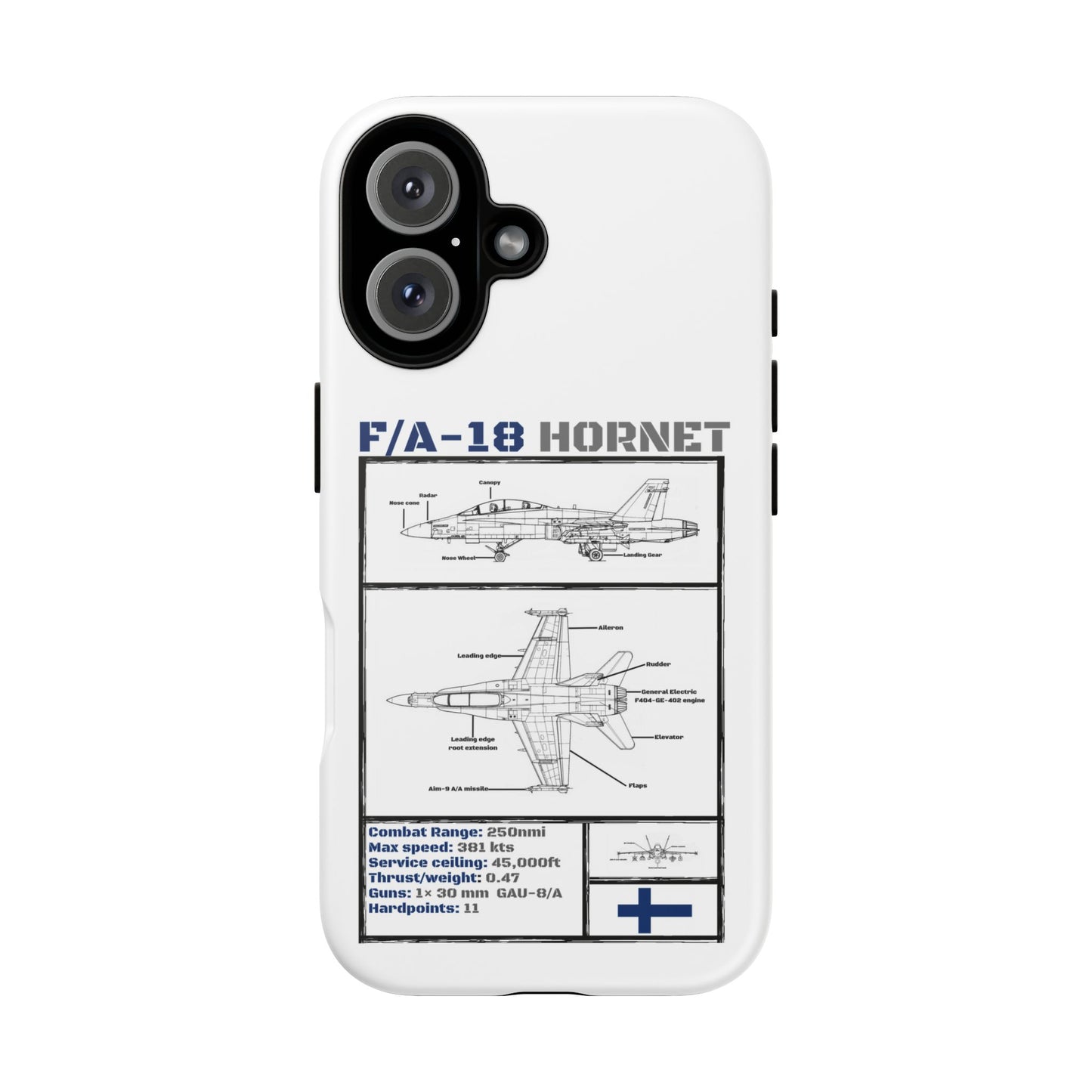 F/A-18 Hornet Schematic edition phone case (FAF Colour-Way)