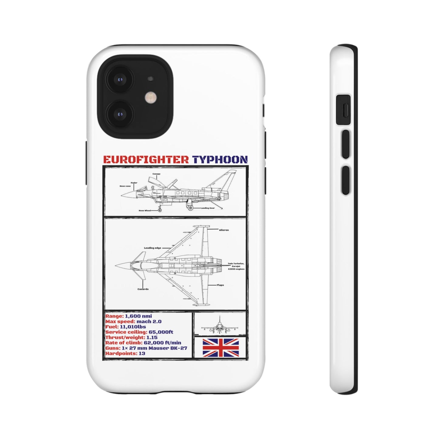 Eurofighter typhoon Schematic edition phone case (RAF Colour-Way)