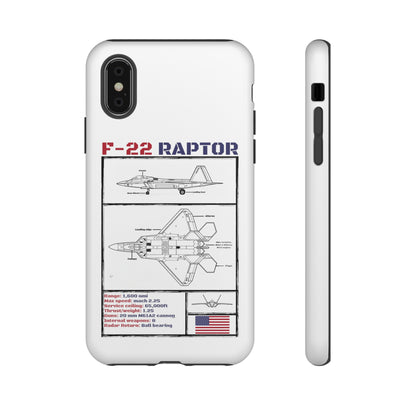 F-22 Raptor schematic rigid Phone Case (USAF colour-ways)