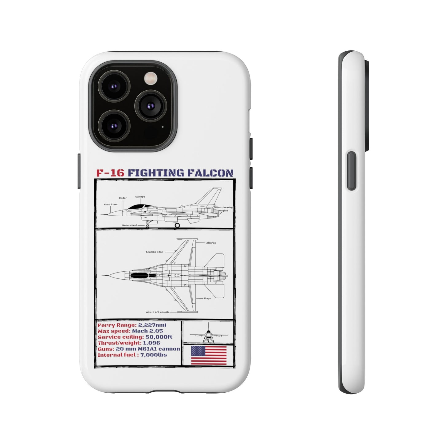 F-16 Schematic rigid Phone Case (USAF colour-ways)