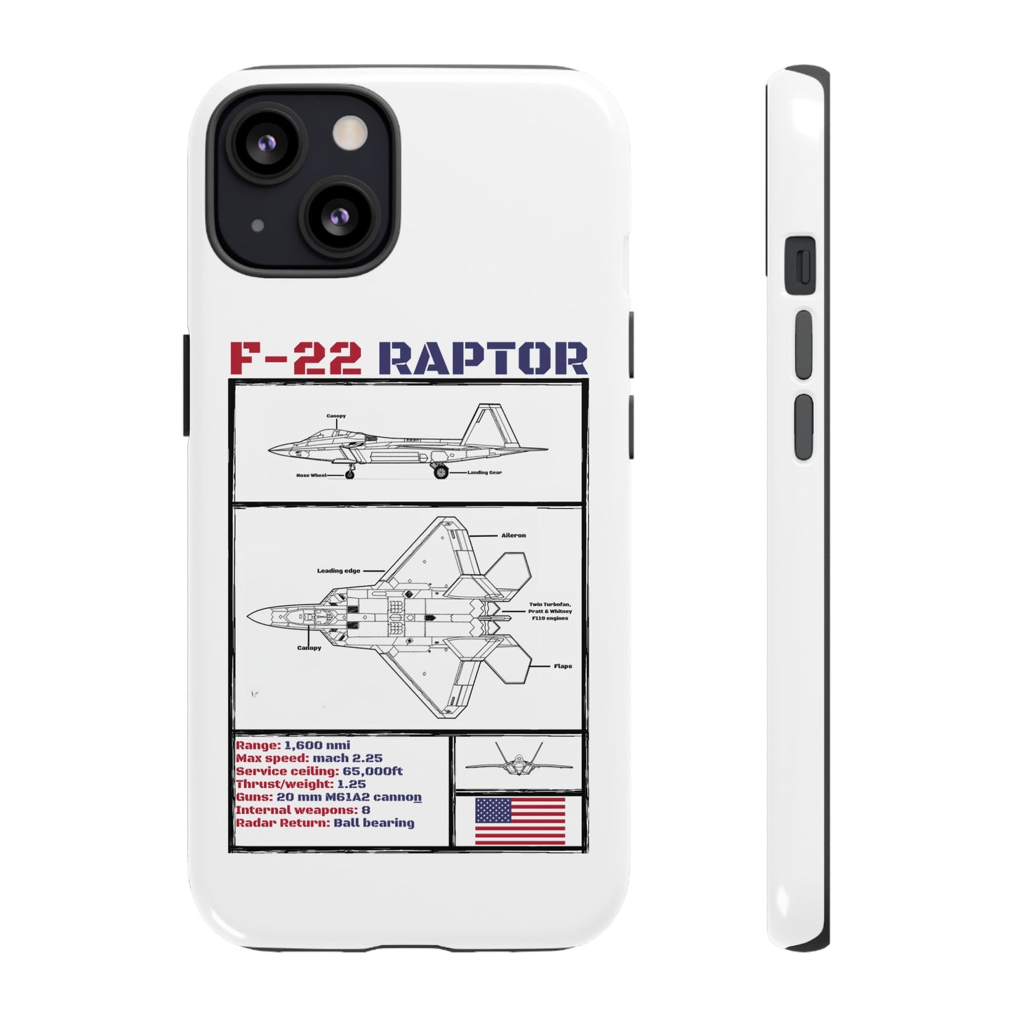 F-22 Raptor Schematic edition phone case (USAF Colour-Way)
