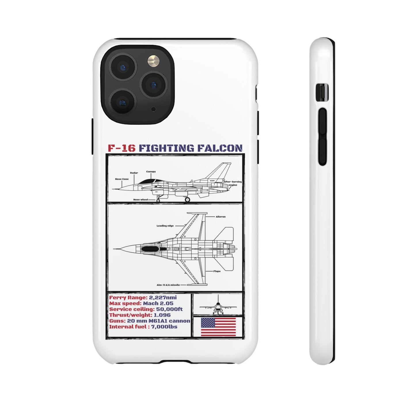 F-16 Fighting Falcon Schematic edition phone case (USAF Colour-Way)