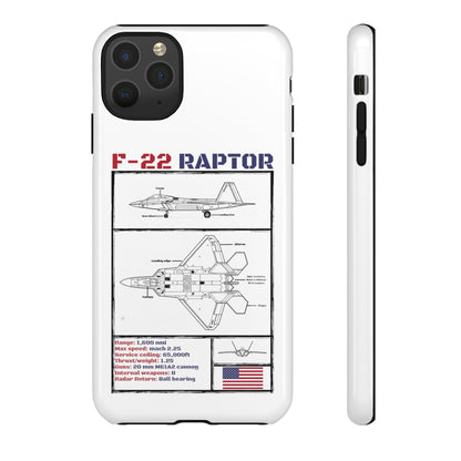 F-22 Raptor schematic rigid Phone Case (USAF colour-ways)