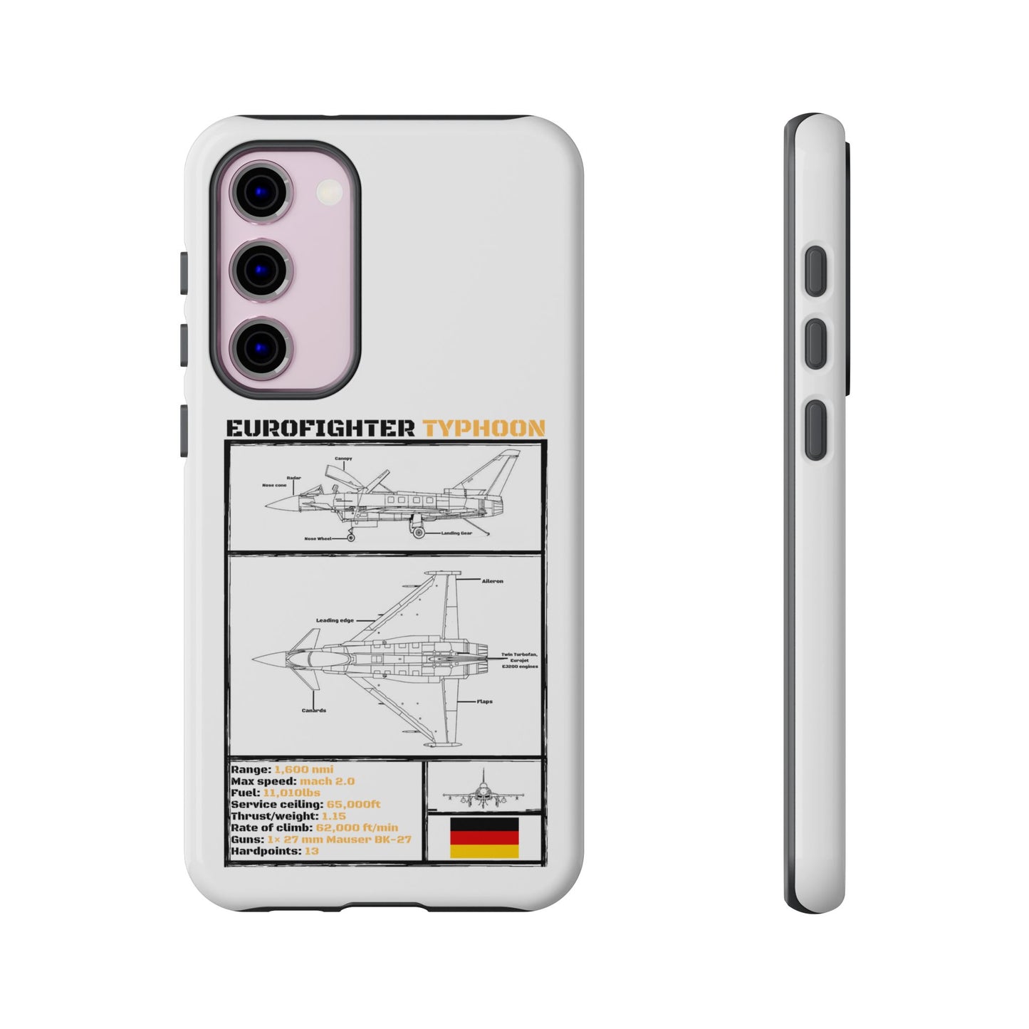 Eurofighter typhoon Schematic edition phone case (Luftwaffe Colour-Way)