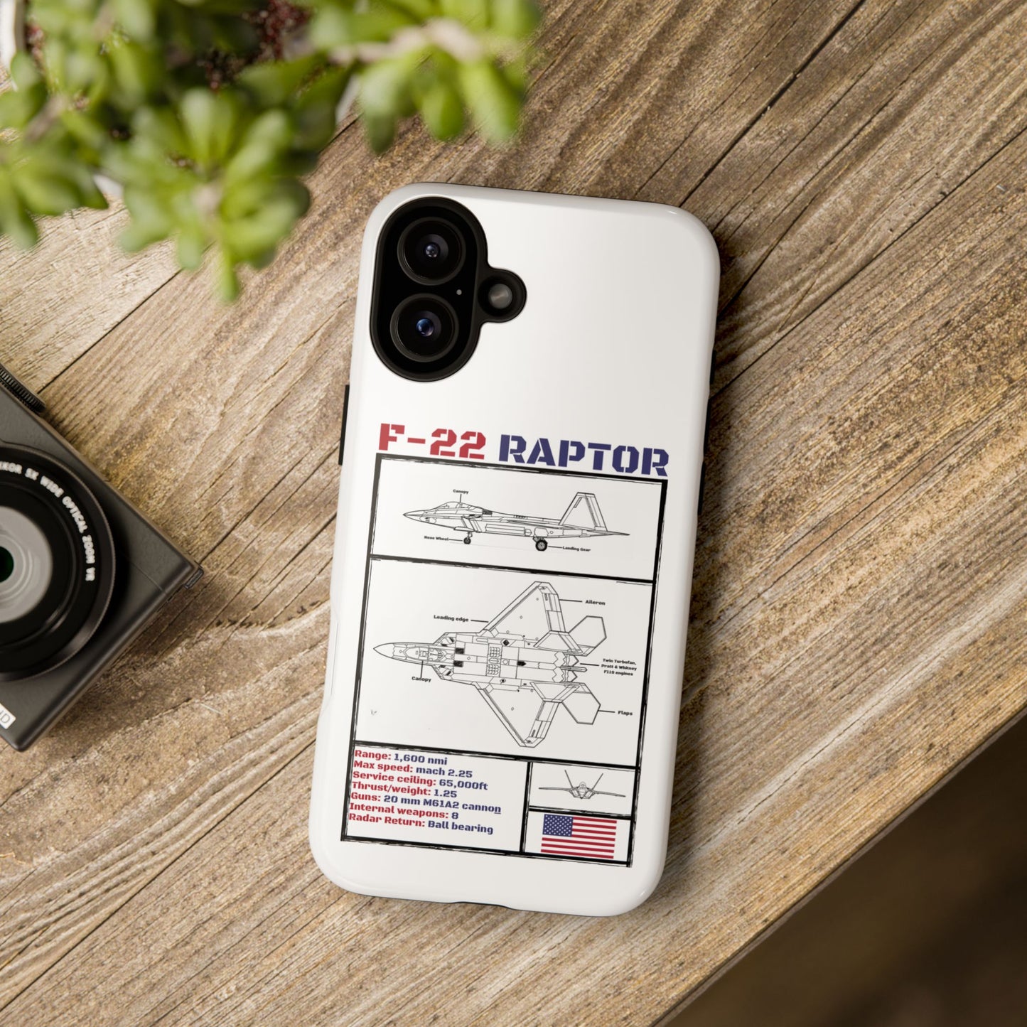 F-22 Raptor Schematic edition phone case (USAF Colour-Way)