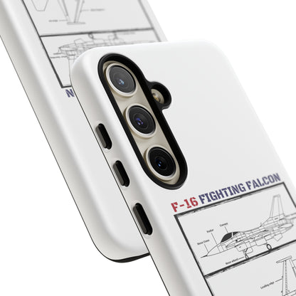 F-16 Schematic rigid Phone Case (USAF colour-ways)