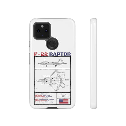 F-22 Raptor schematic rigid Phone Case (USAF colour-ways)