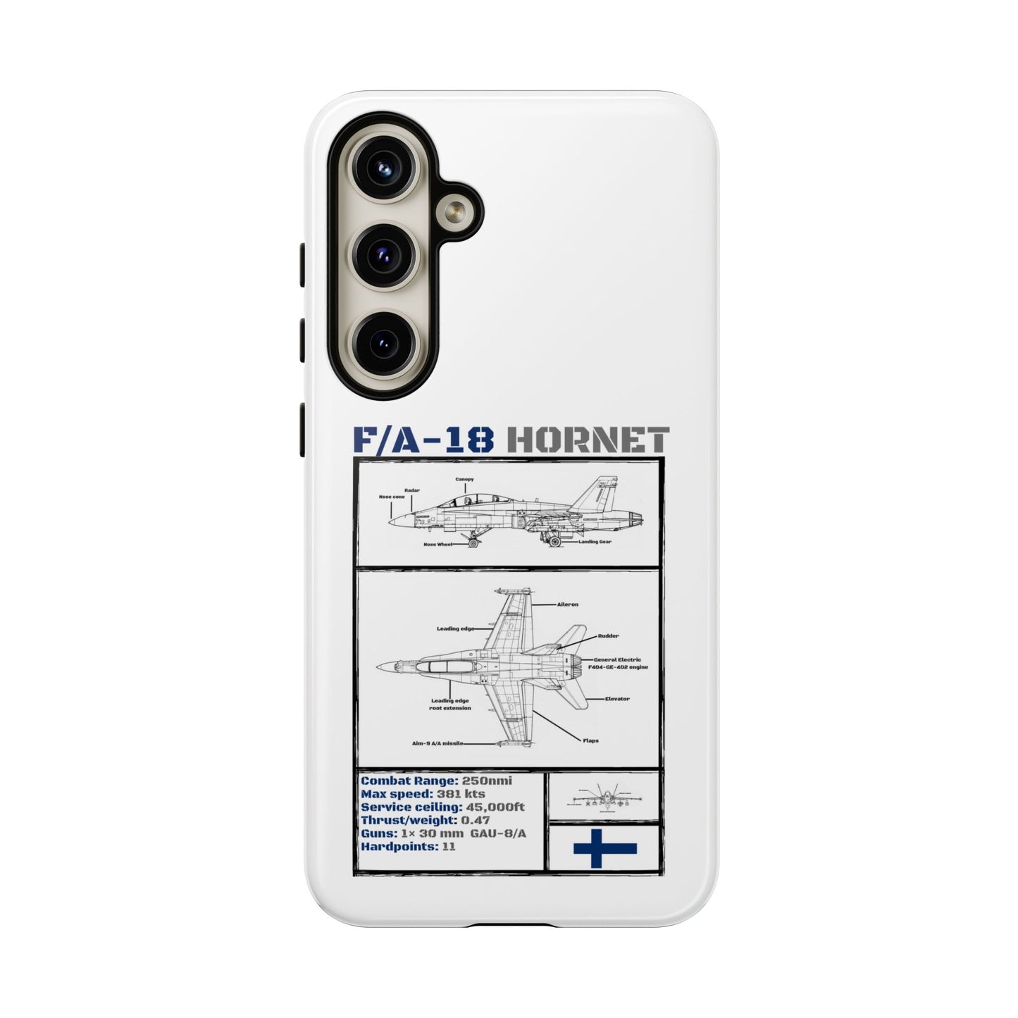 F/A-18 Hornet Schematic edition phone case (FAF Colour-Way)