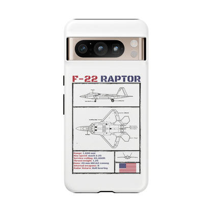 F-22 Raptor schematic rigid Phone Case (USAF colour-ways)