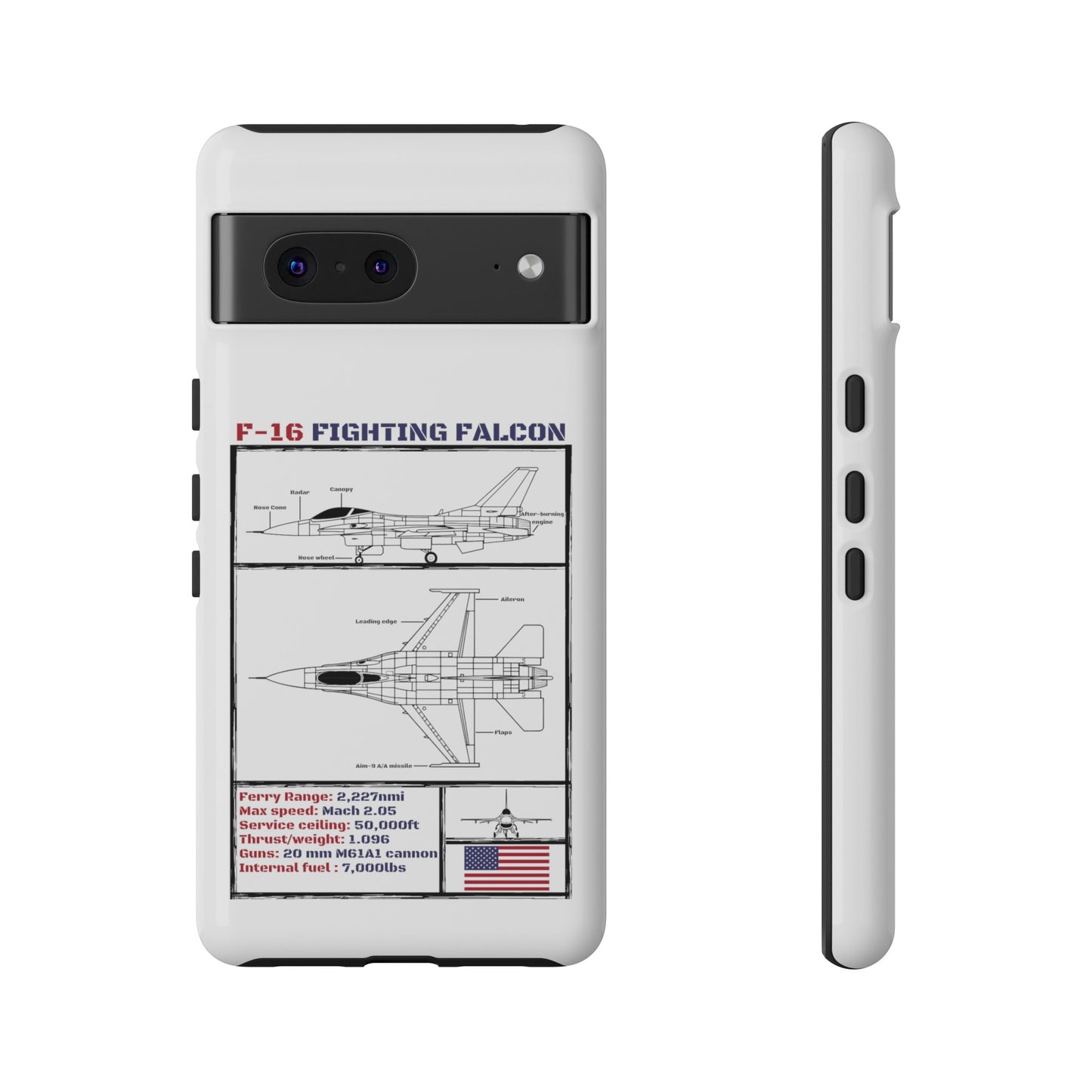 F-16 Schematic rigid Phone Case (USAF colour-ways)