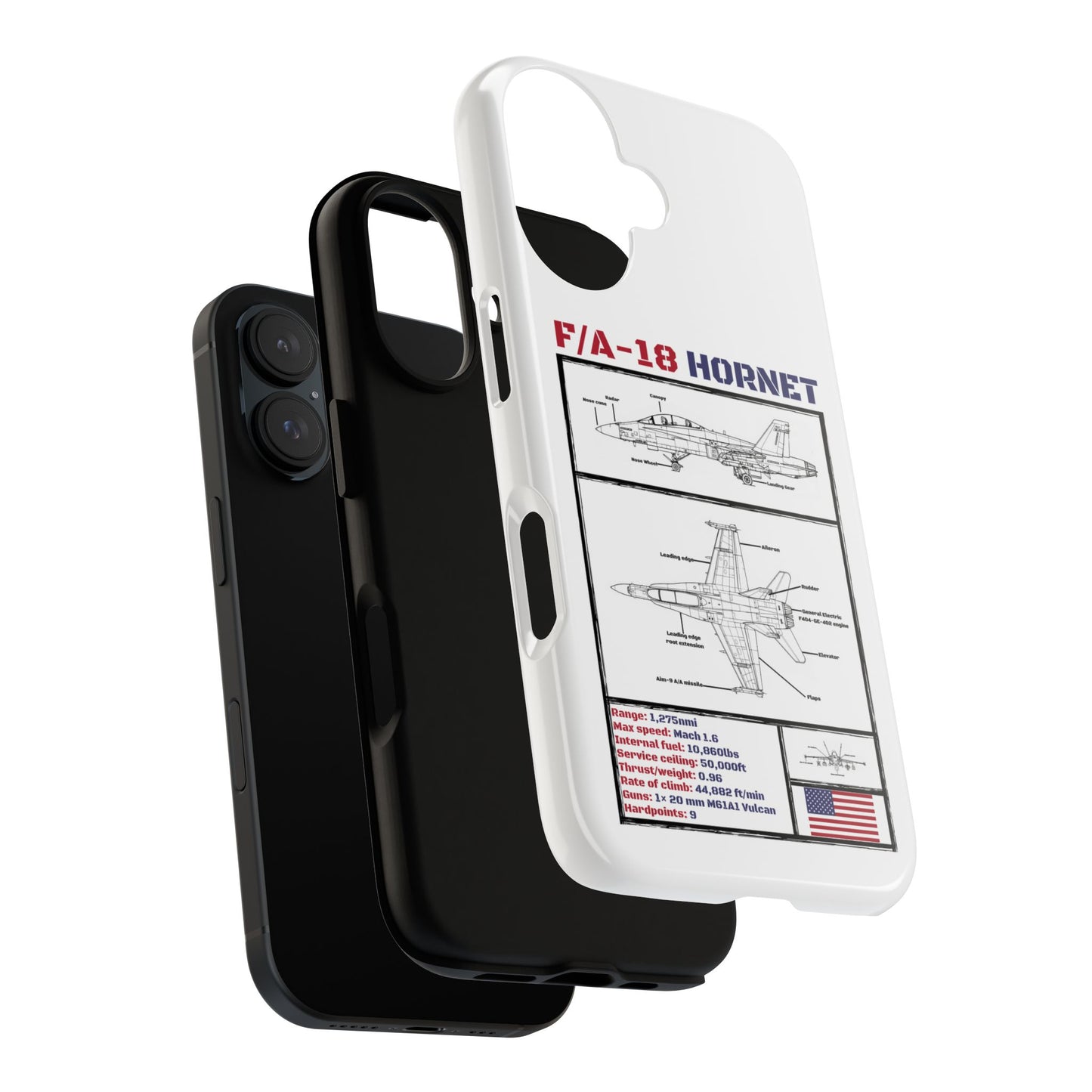 F/A-18 Hornet Schematic edition phone case (USAF Colour-Way)