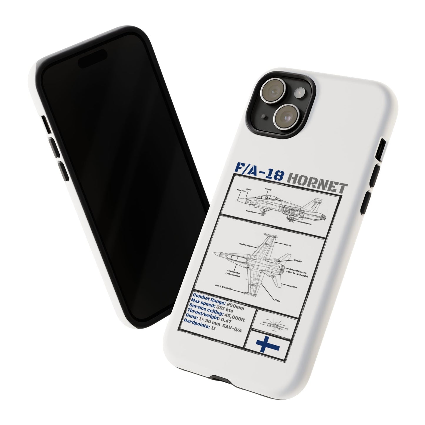 F/A-18 Hornet Schematic edition phone case (FAF Colour-Way)