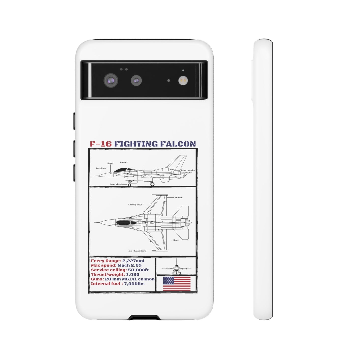 F-16 Schematic rigid Phone Case (USAF colour-ways)