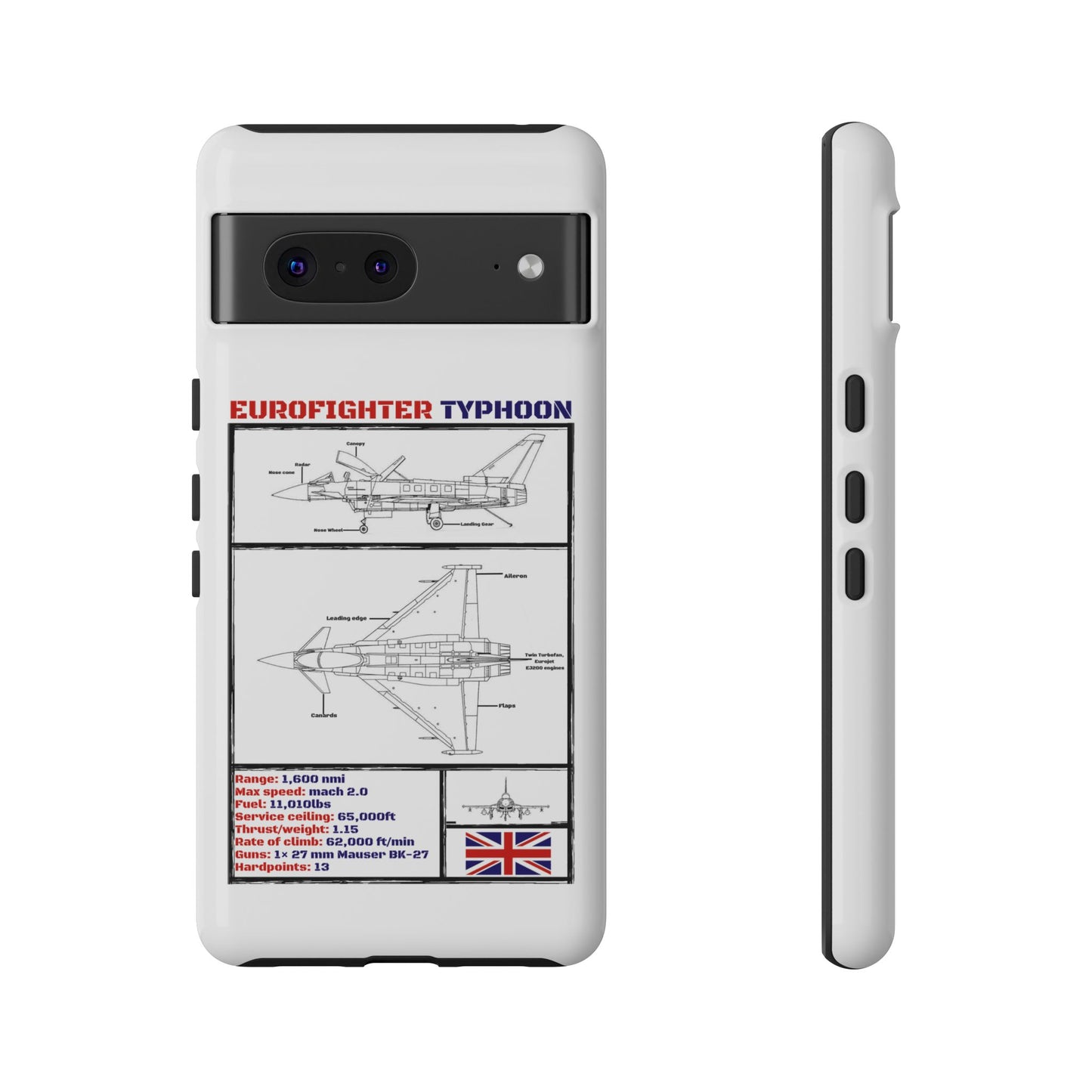 Eurofighter typhoon Schematic edition phone case (RAF Colour-Way)