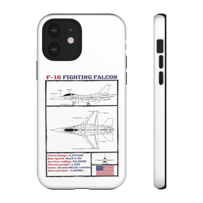 F-16 Schematic rigid Phone Case (USAF colour-ways)