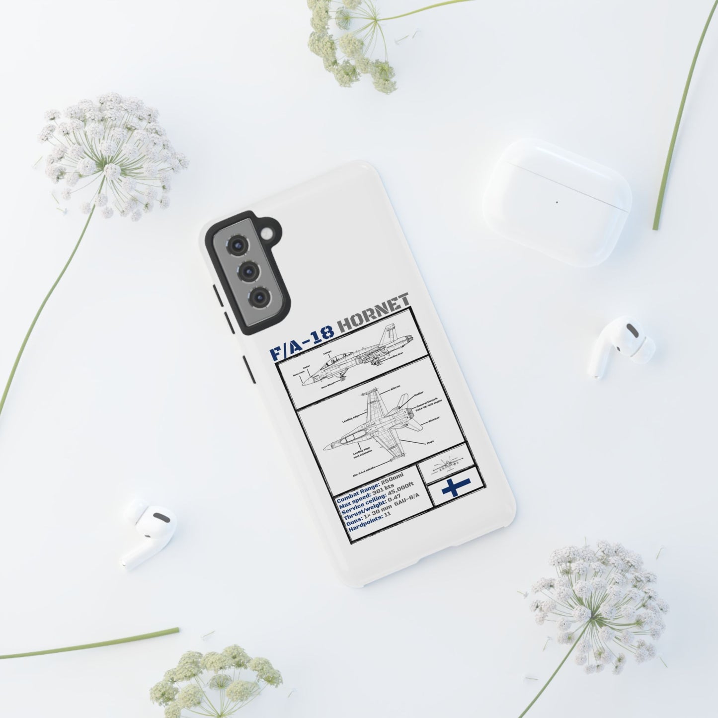 F/A-18 Hornet Schematic edition phone case (FAF Colour-Way)