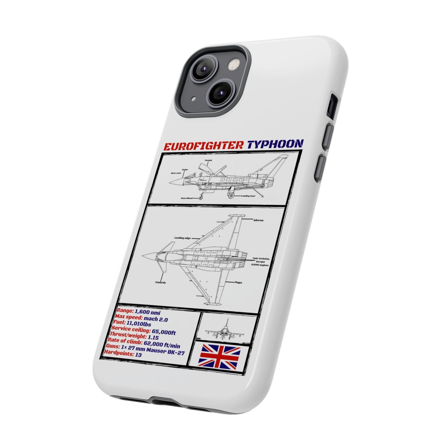 Eurofighter typhoon Schematic edition phone case (RAF Colour-Way)