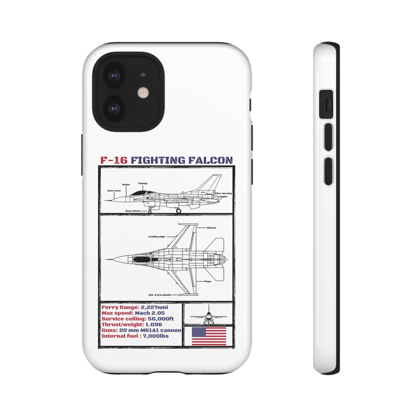 F-16 Fighting Falcon Schematic edition phone case (USAF Colour-Way)