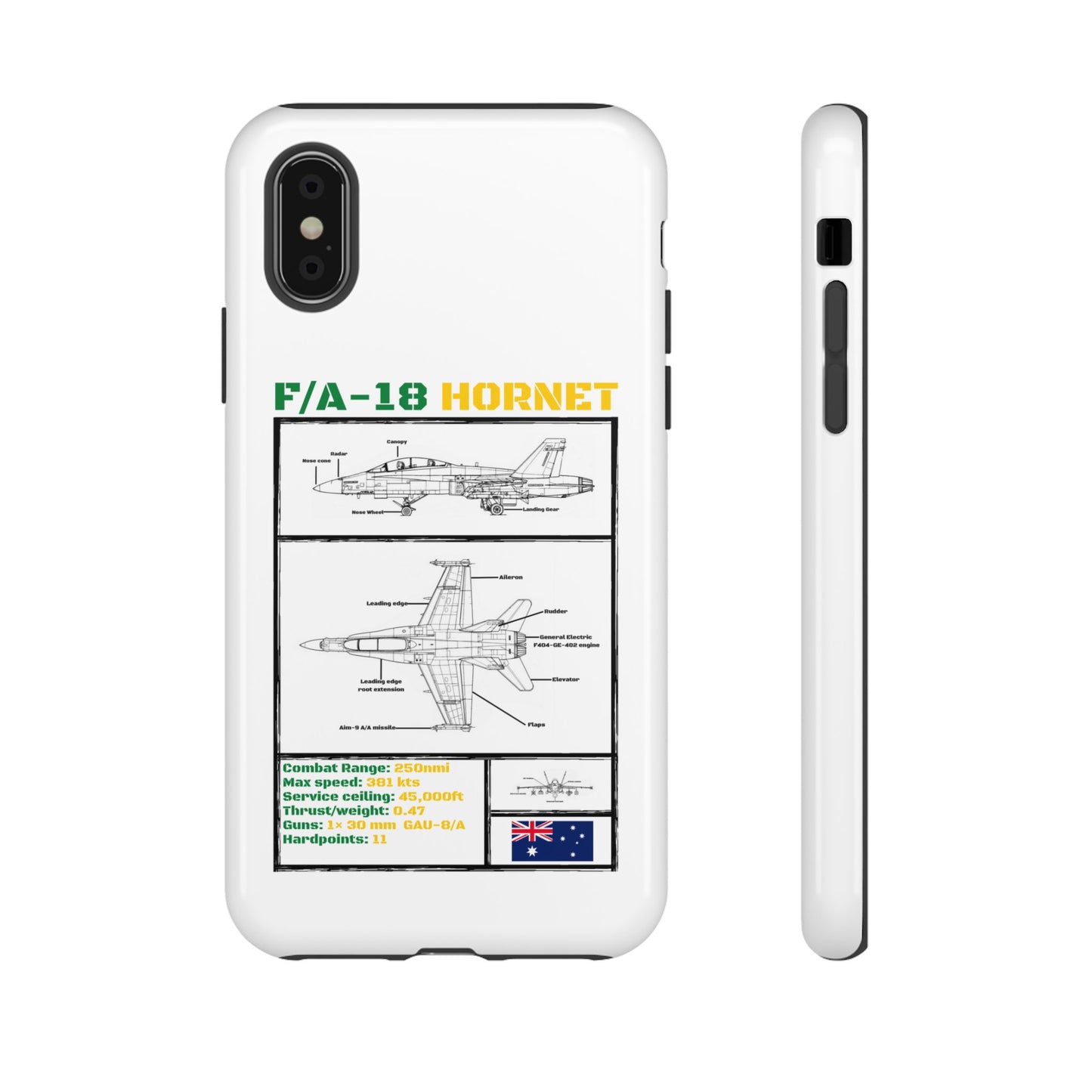 F/A-18 Hornet Schematic edition phone case (RAAF Colour-Way)