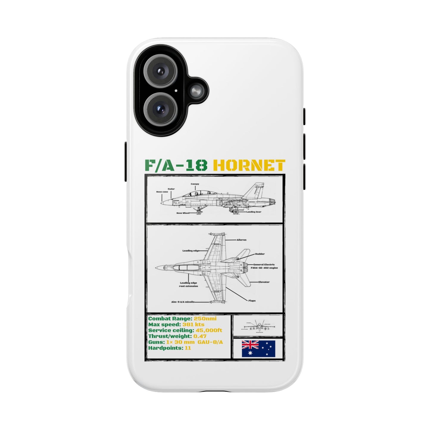 F/A-18 Hornet Schematic edition phone case (RAAF Colour-Way)