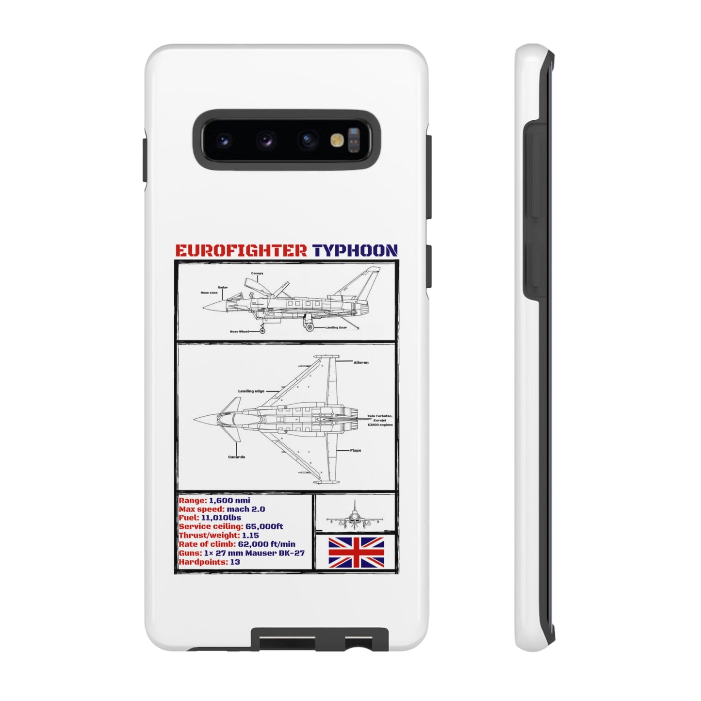 Eurofighter typhoon Schematic edition phone case (RAF Colour-Way)