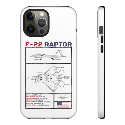 F-22 Raptor schematic rigid Phone Case (USAF colour-ways)