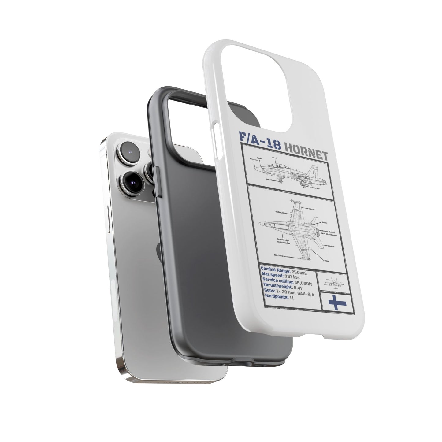 F/A-18 Hornet Schematic edition phone case (FAF Colour-Way)