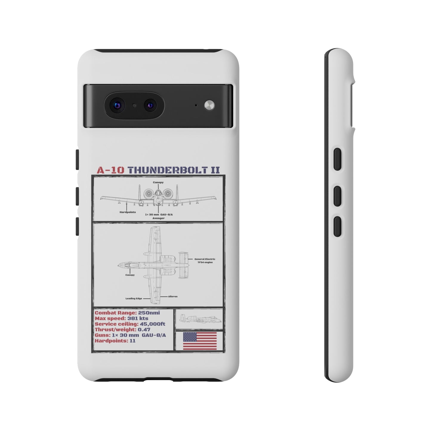 A-10 Schematic Rigid Phone Case (USAF colour-ways)