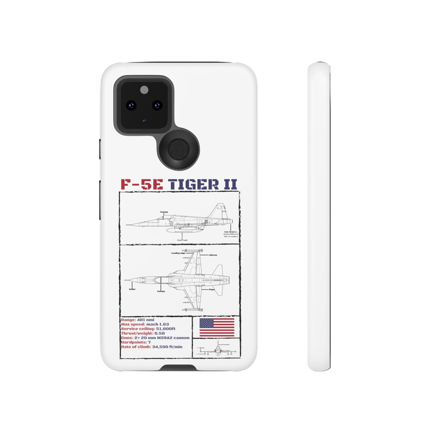 F-5E Schematic Durable Phone Case (USAF colour-ways)