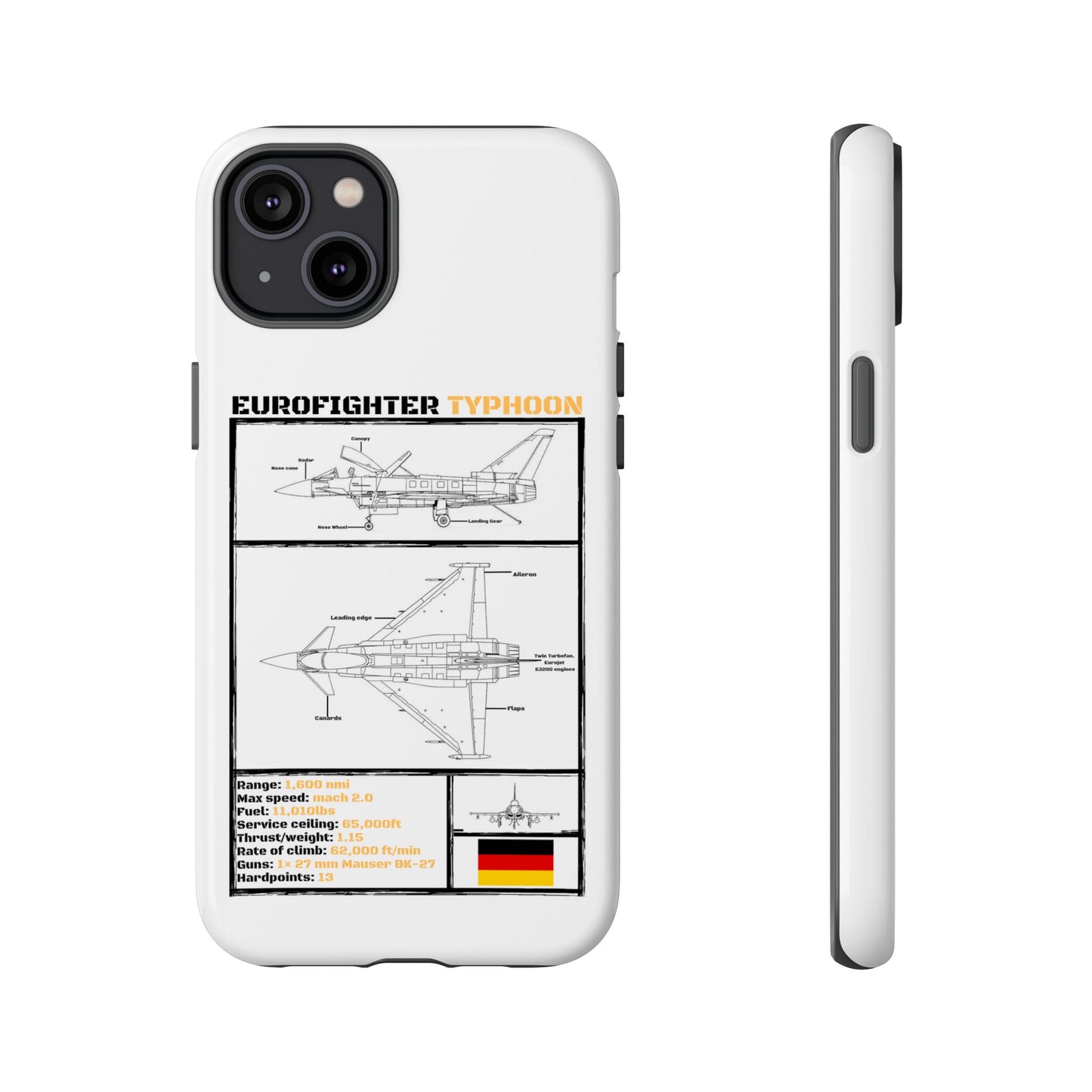 Eurofighter typhoon Schematic edition phone case (Luftwaffe Colour-Way)