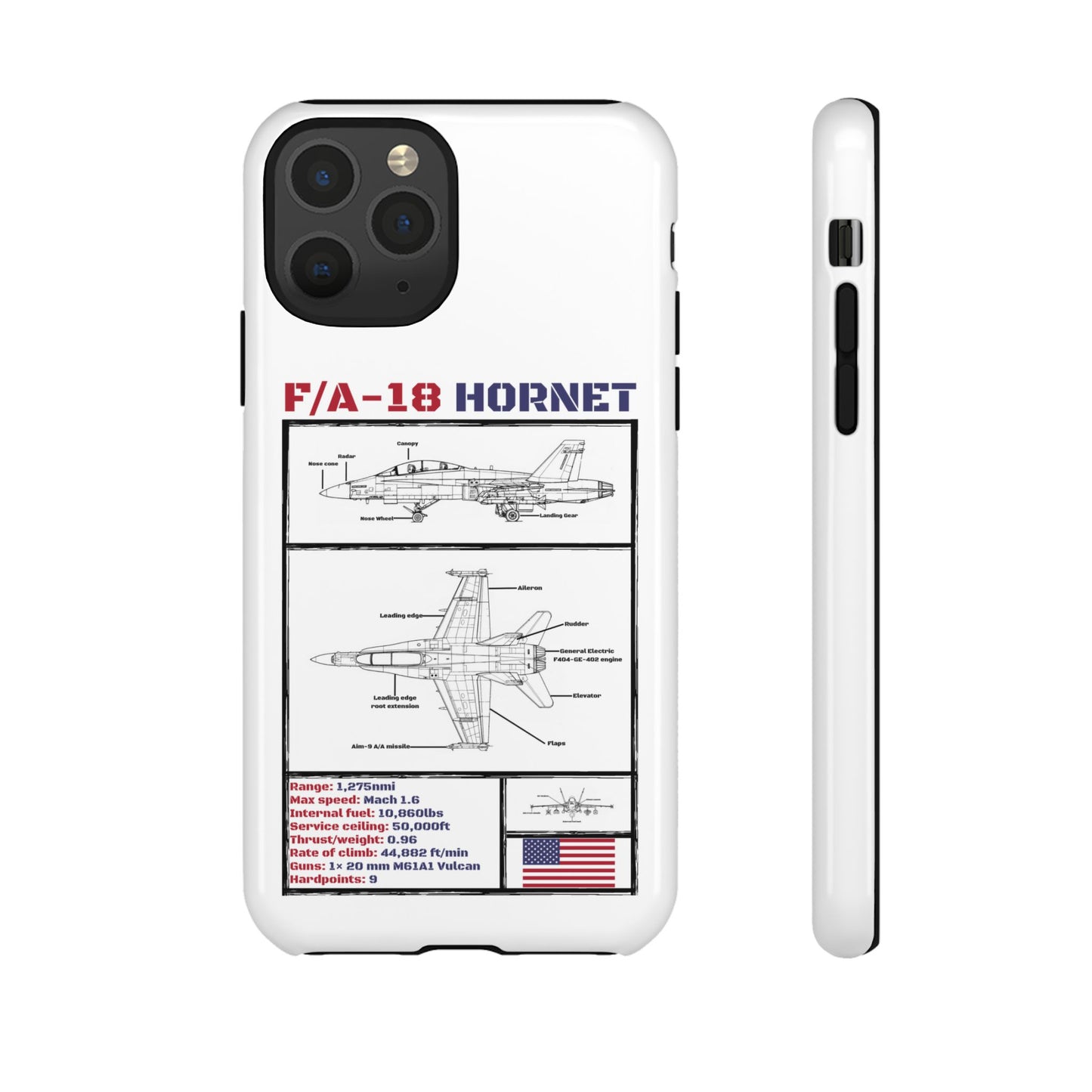 F/A-18 Hornet Schematic edition phone case (USAF Colour-Way)