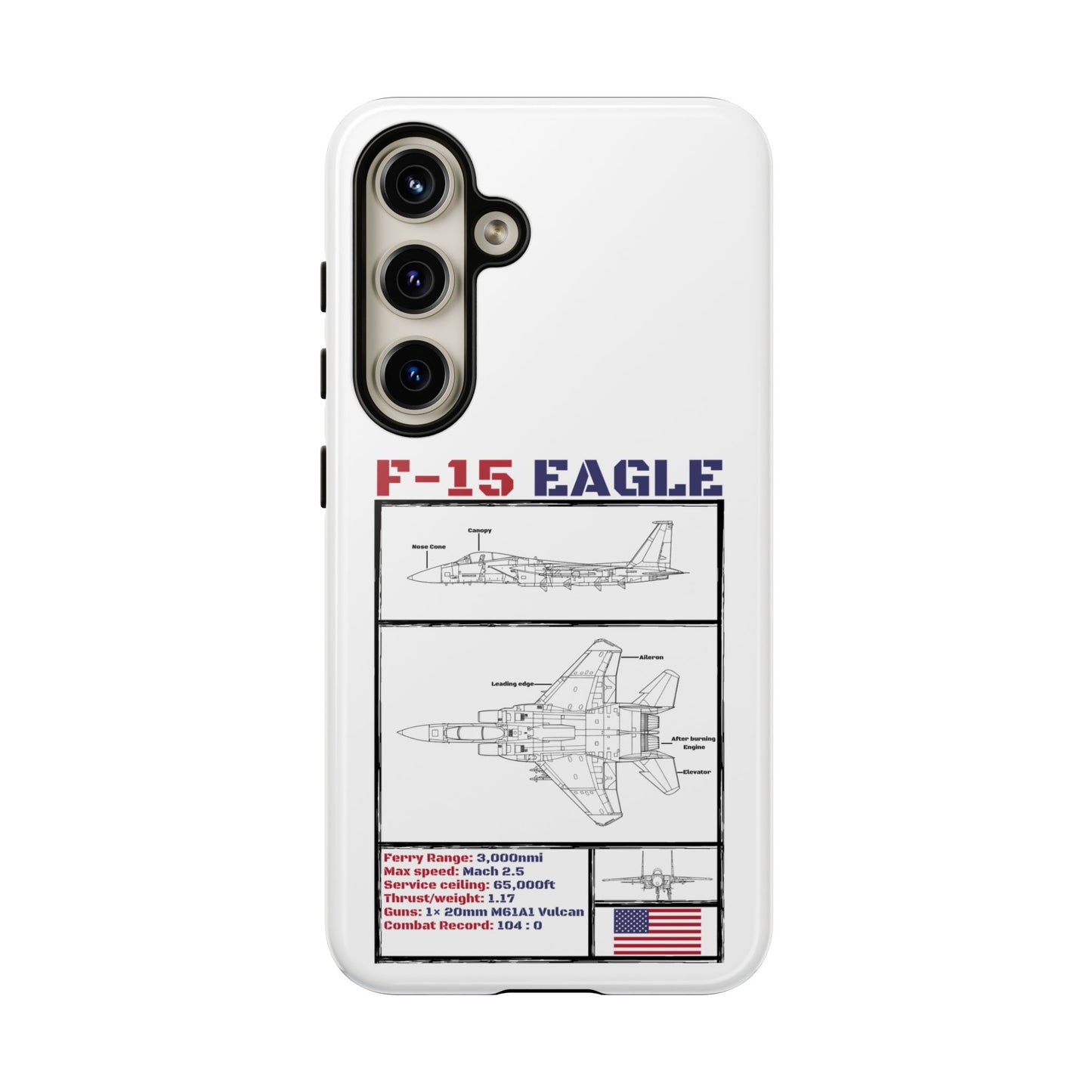 F-15 Schematic edition phone case