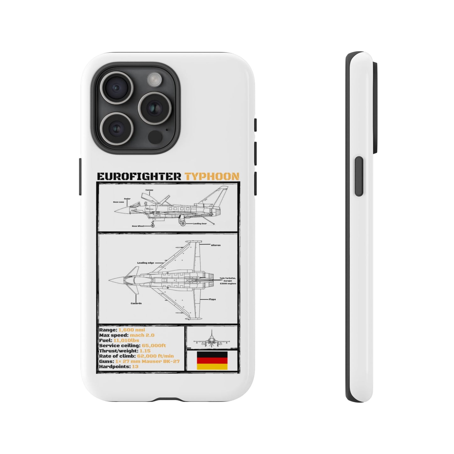 Eurofighter typhoon Schematic edition phone case (Luftwaffe Colour-Way)