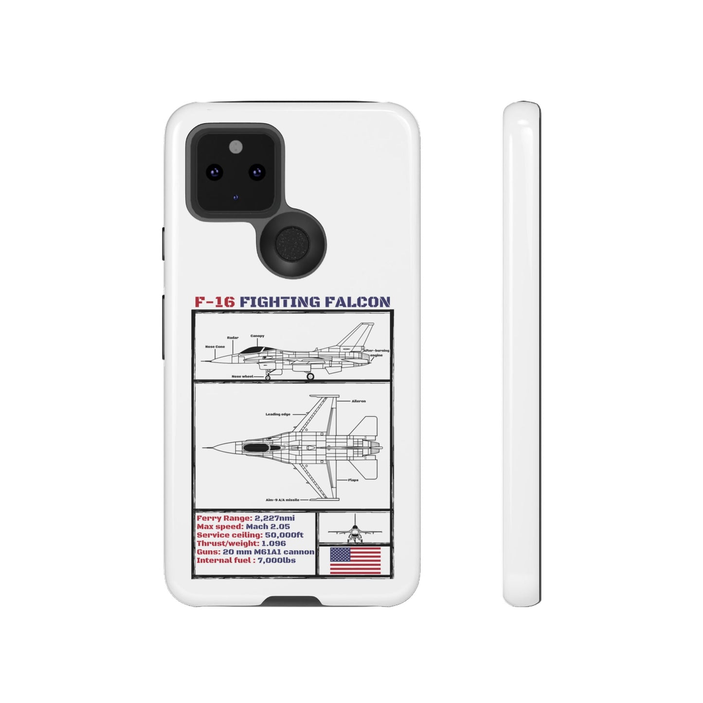 F-16 Fighting Falcon Schematic edition phone case (USAF Colour-Way)