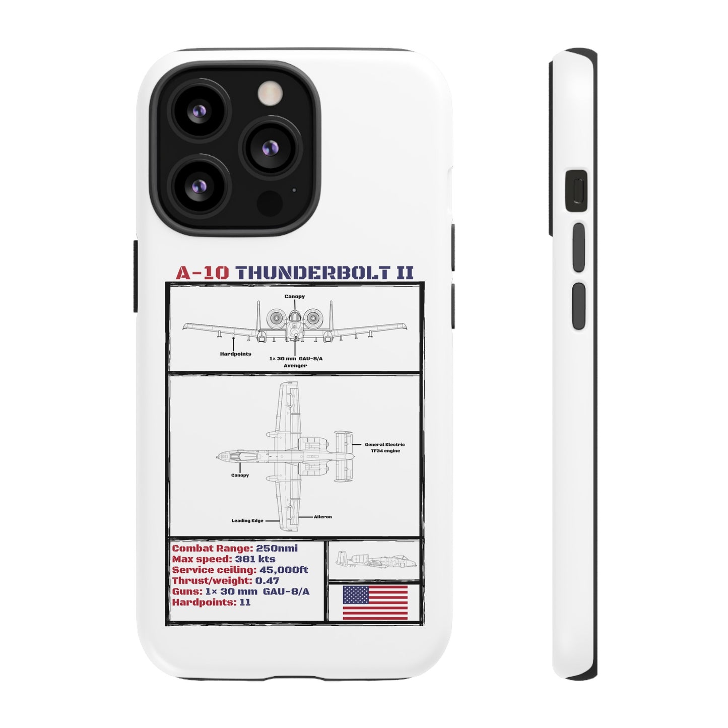 A-10 Schematic Rigid Phone Case (USAF colour-ways)