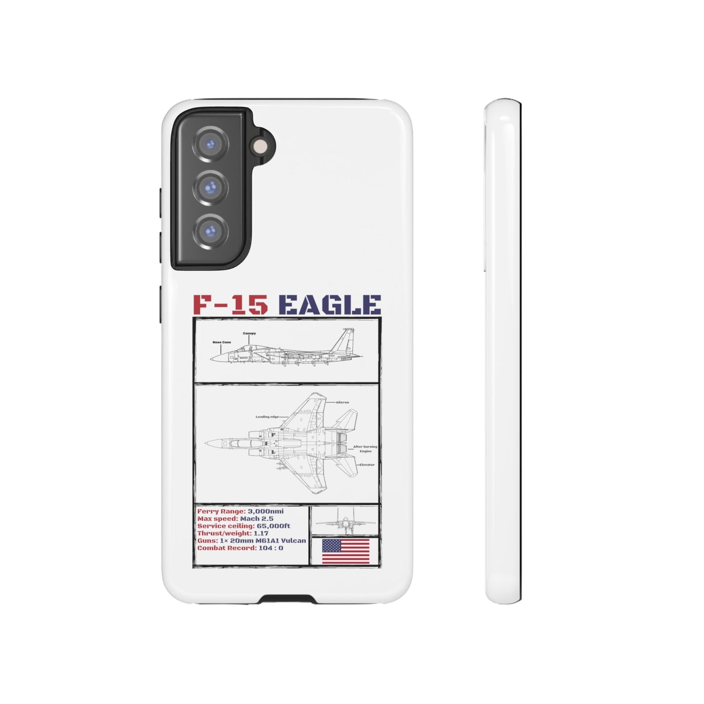 F-15 Schematic rigid Phone Case (USAF colour-ways)