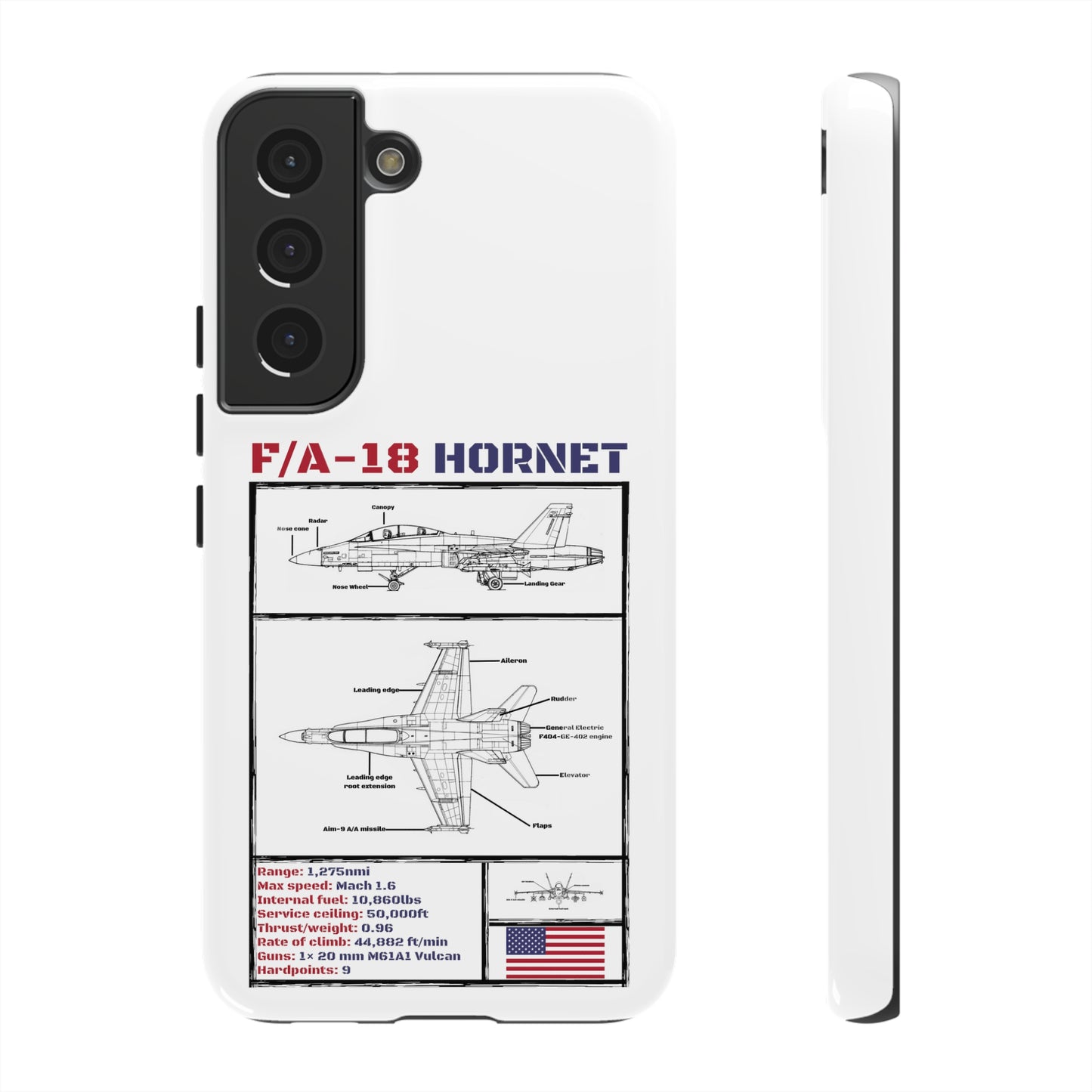 F/A-18 Schematic Rigid Phone Case (USAF colour-ways)