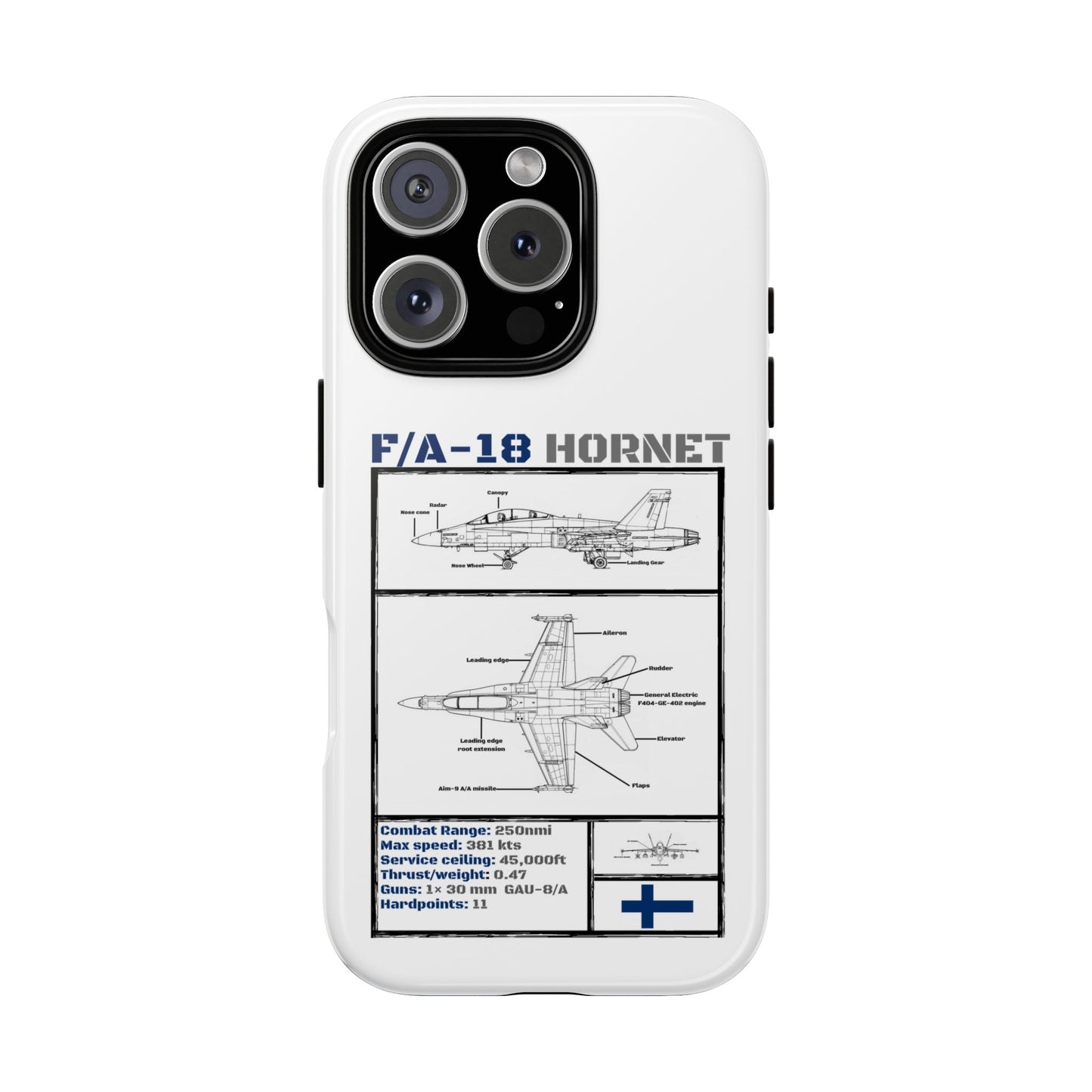 F/A-18 Hornet Schematic edition phone case (FAF Colour-Way)