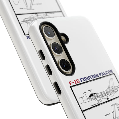F-16 Fighting Falcon Schematic edition phone case (USAF Colour-Way)