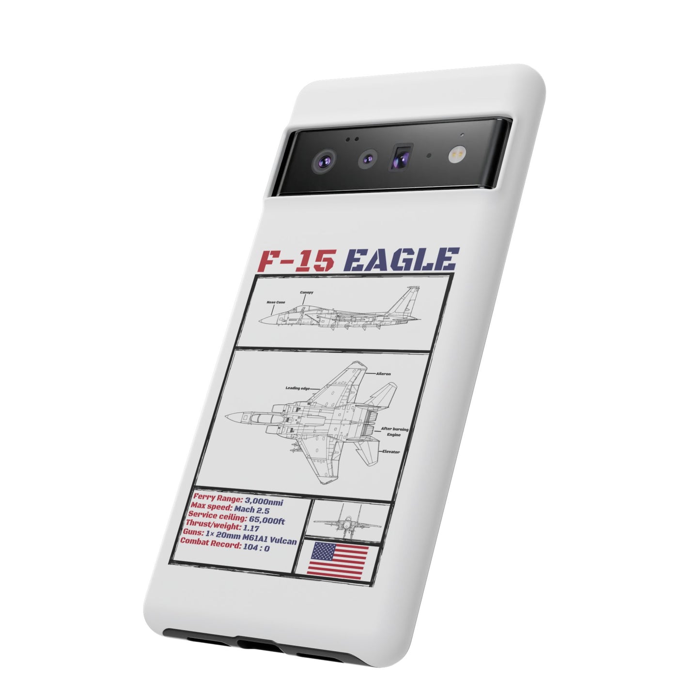 F-15 Schematic edition phone case